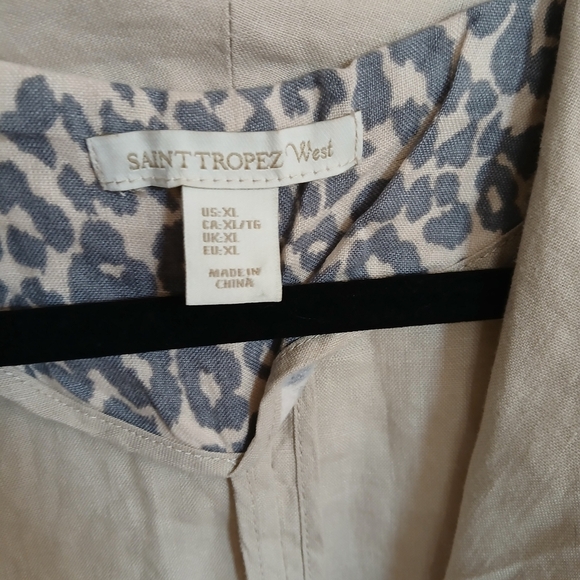 St. Tropez West 100% Linen jacket XL 3/4 Length Sleeve Coastal Casual Career - Picture 5 of 7